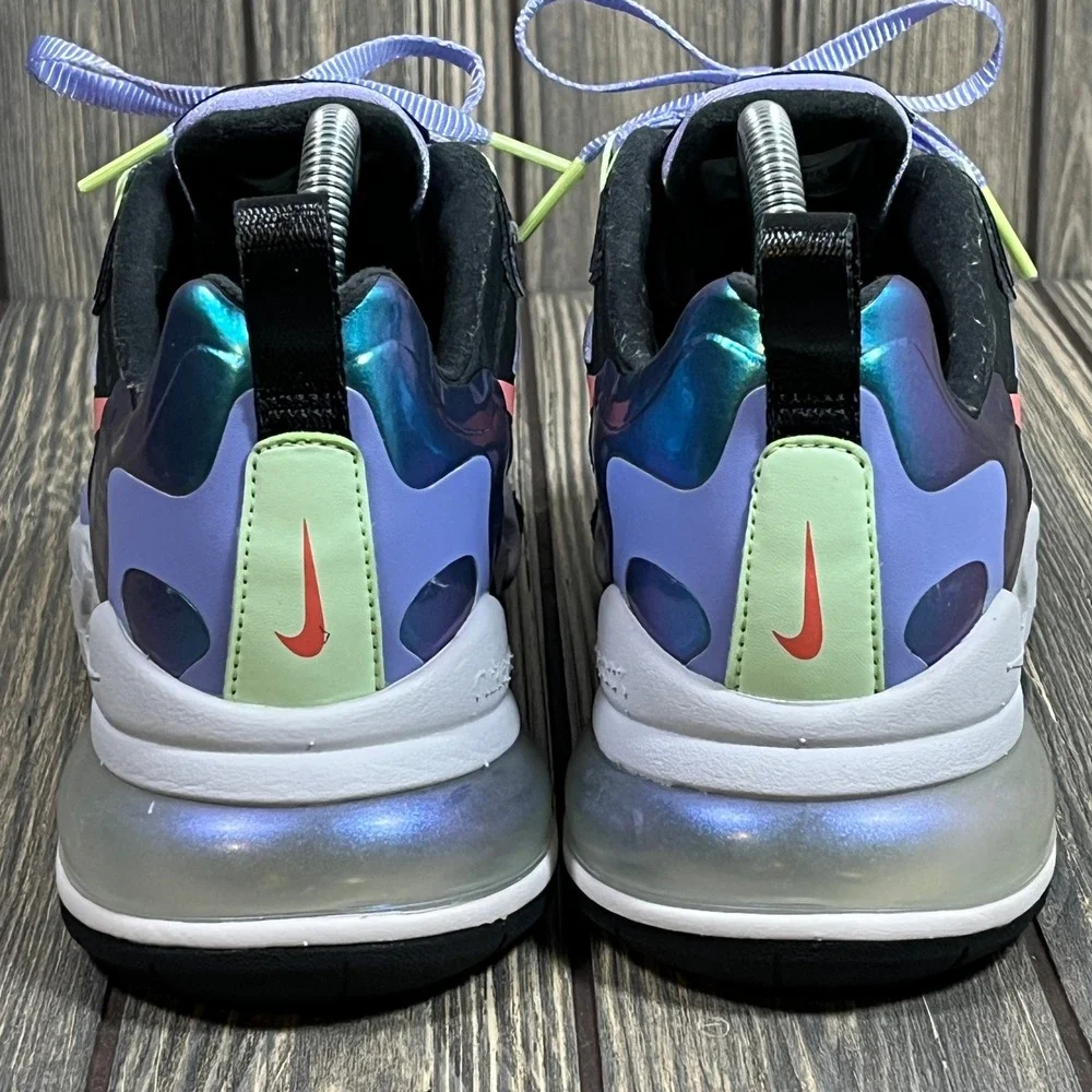 Nike Air Max 270 React Women Size 9 Purple Iridescent CU4818-001 Sneaker Running